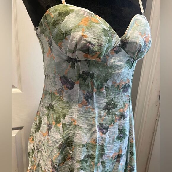 En Saison Green Floral Mini Dress NWT - Picture 3 of 6